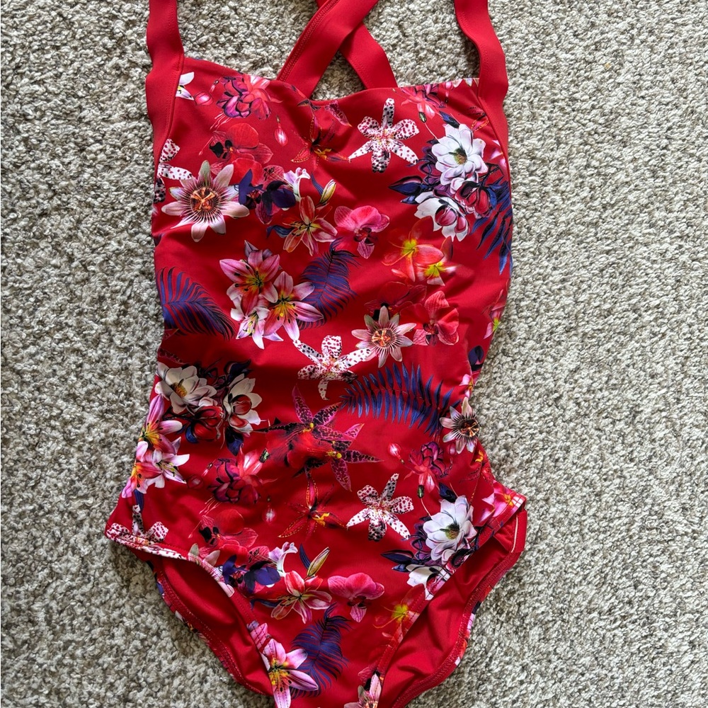 Floral Red Swimwear